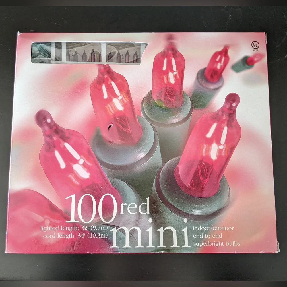 NIB Red Mini Lights Strand ♥️ 🎄